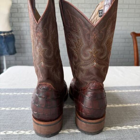 Double H Croc Print Square Toe Cowboy Boots Size 10 DH3611 main image 6